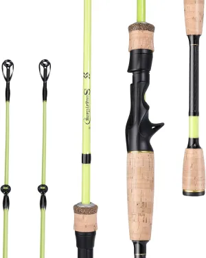 Sougayilang Fishing Rod, 2Pc Casting Rod Spinning Rod for Freshwater Tournament Quality Fishing Pole with 2 Tips for Bass