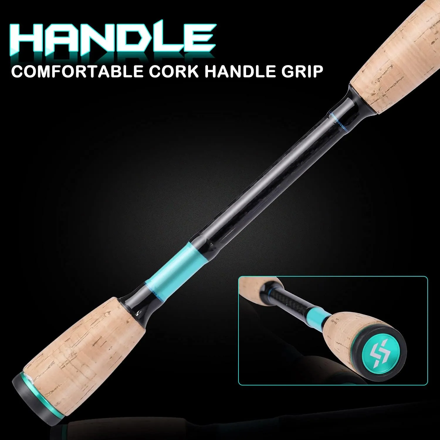 Sougayilang Fishing Rod, 2Pc Casting Rod Spinning Rod for Freshwater Tournament Quality Fishing Pole with 2 Tips for Bass