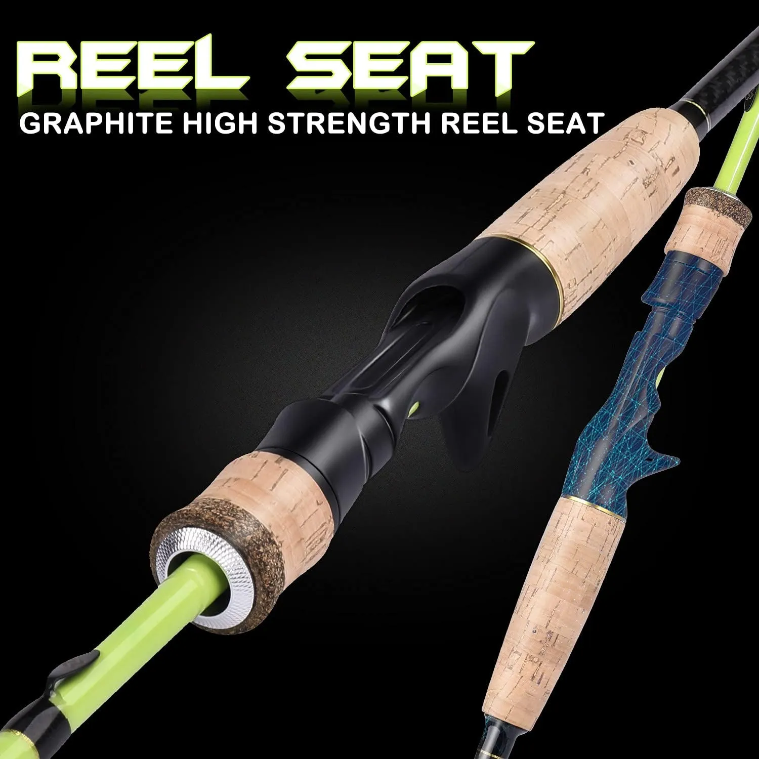 Sougayilang Fishing Rod, 2Pc Casting Rod Spinning Rod for Freshwater Tournament Quality Fishing Pole with 2 Tips for Bass