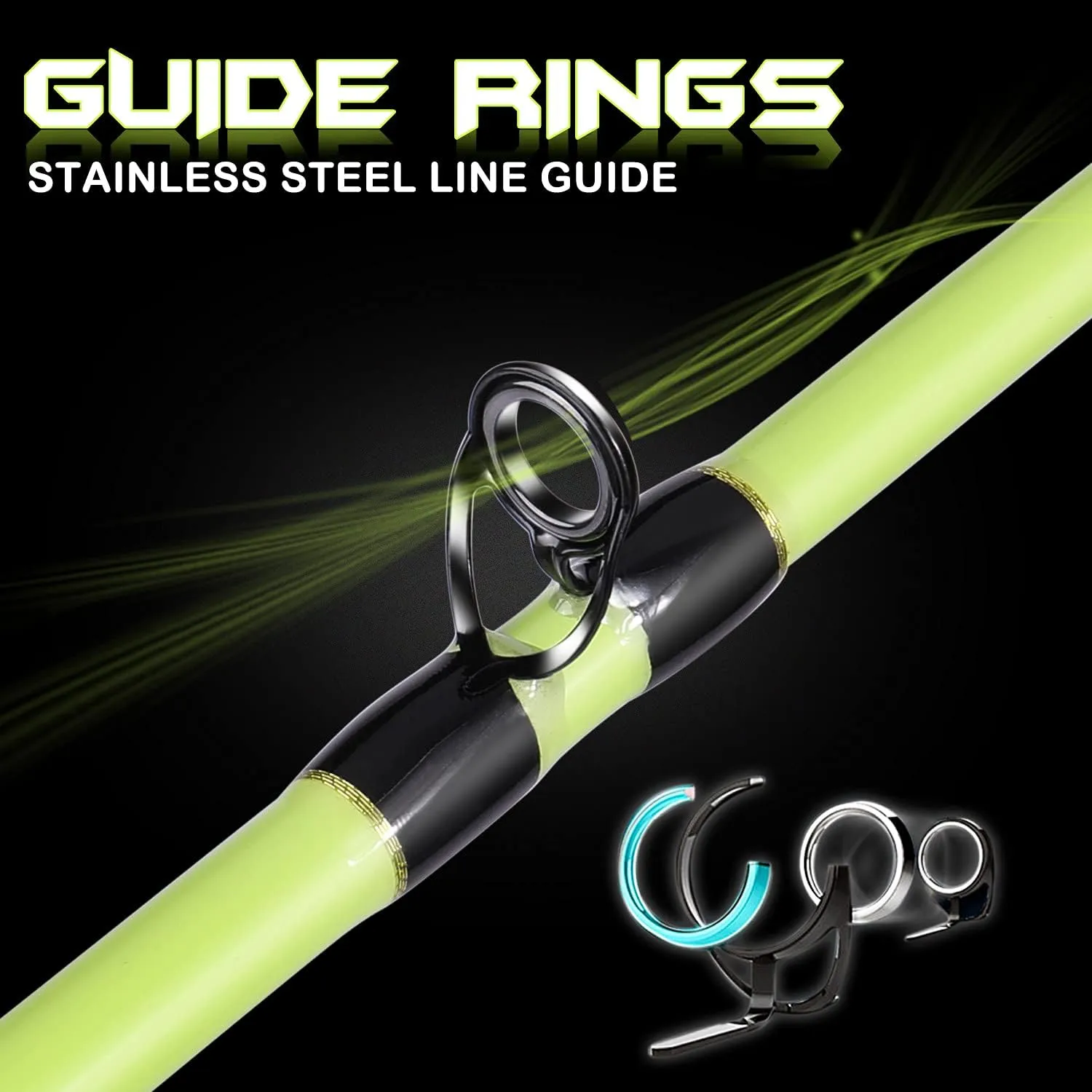 Sougayilang Fishing Rod, 2Pc Casting Rod Spinning Rod for Freshwater Tournament Quality Fishing Pole with 2 Tips for Bass