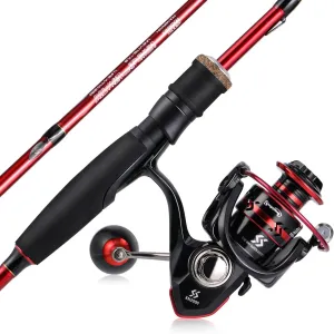 Sougayilang Fishing Rod and Reel Combo, Stainless Steel Guides Fishing Pole with Spinning Reel Combo for Saltwater and Freshwater