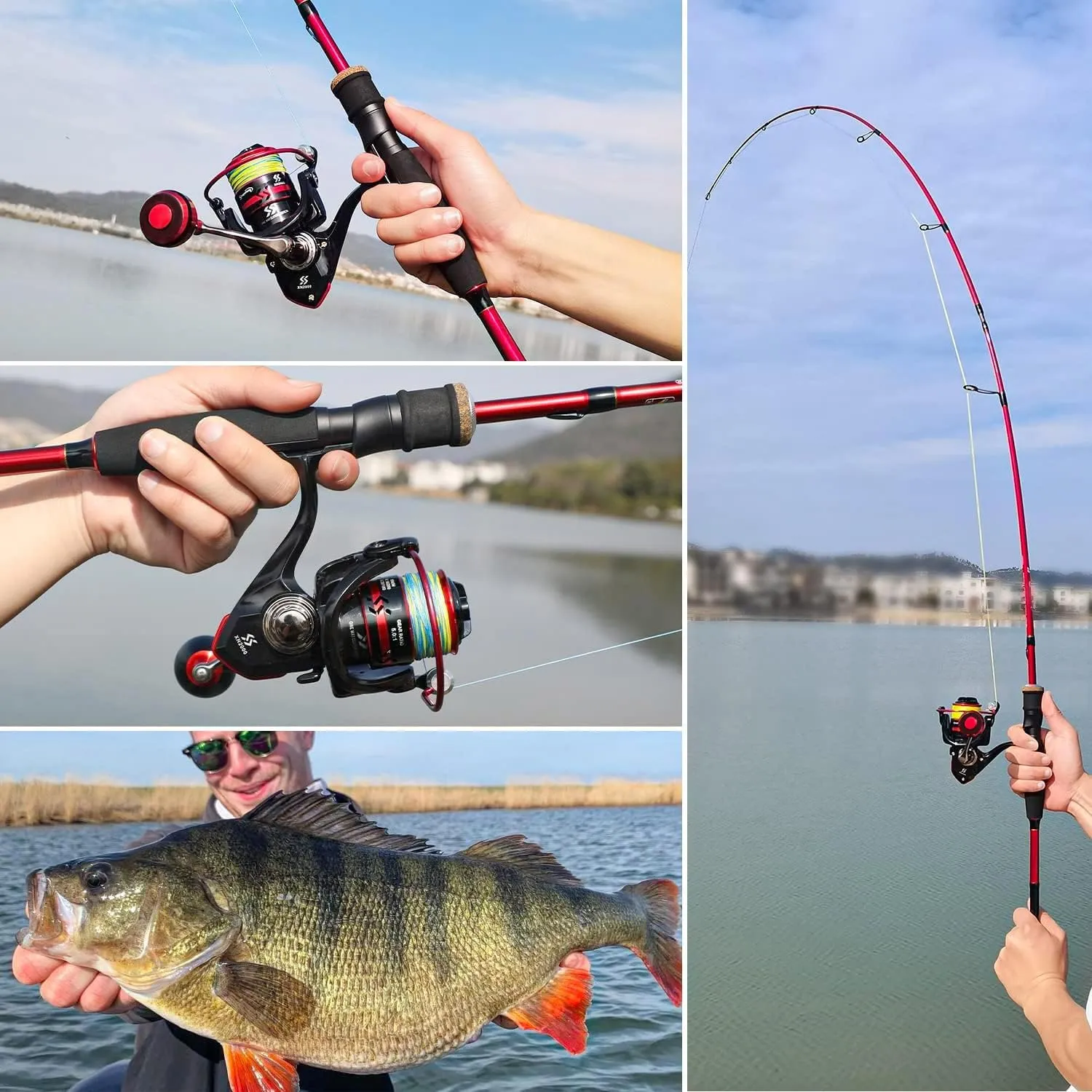 Sougayilang Fishing Rod and Reel Combo, Stainless Steel Guides Fishing Pole with Spinning Reel Combo for Saltwater and Freshwater