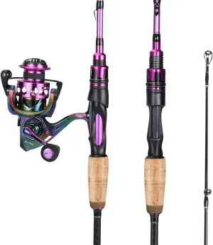 Sougayilang Fishing Rod Reel Combos, Medium Heavy 6'/7' Spinning & Casting Rod with Stainless Steel Guides - Two Pieces