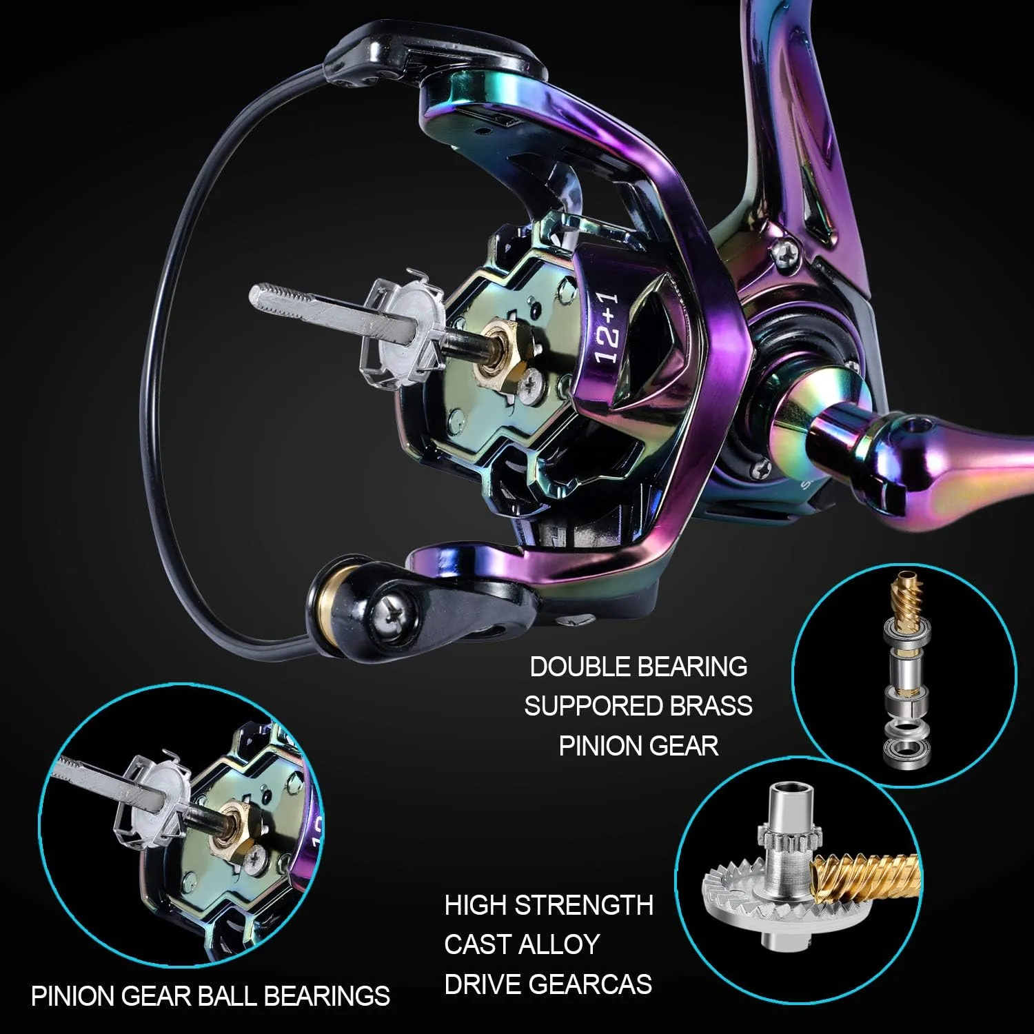 Sougayilang Fishing Rod Reel Combos, Medium Heavy 6'/7' Spinning & Casting Rod with Stainless Steel Guides - Two Pieces