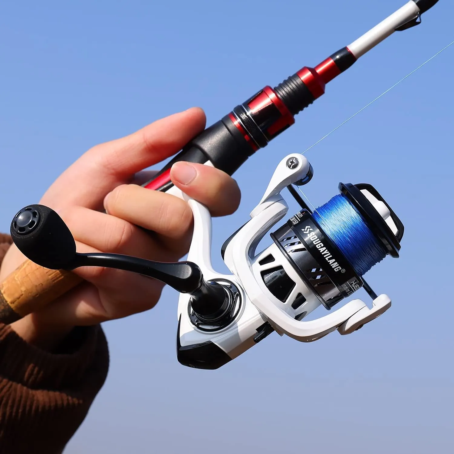 Sougayilang Spinning Combo, Medium Heavy Fishing Pole and 2000 Spinning Reel Set, Fishing Rod and Reel Commbo for Bass Fishing Tackle