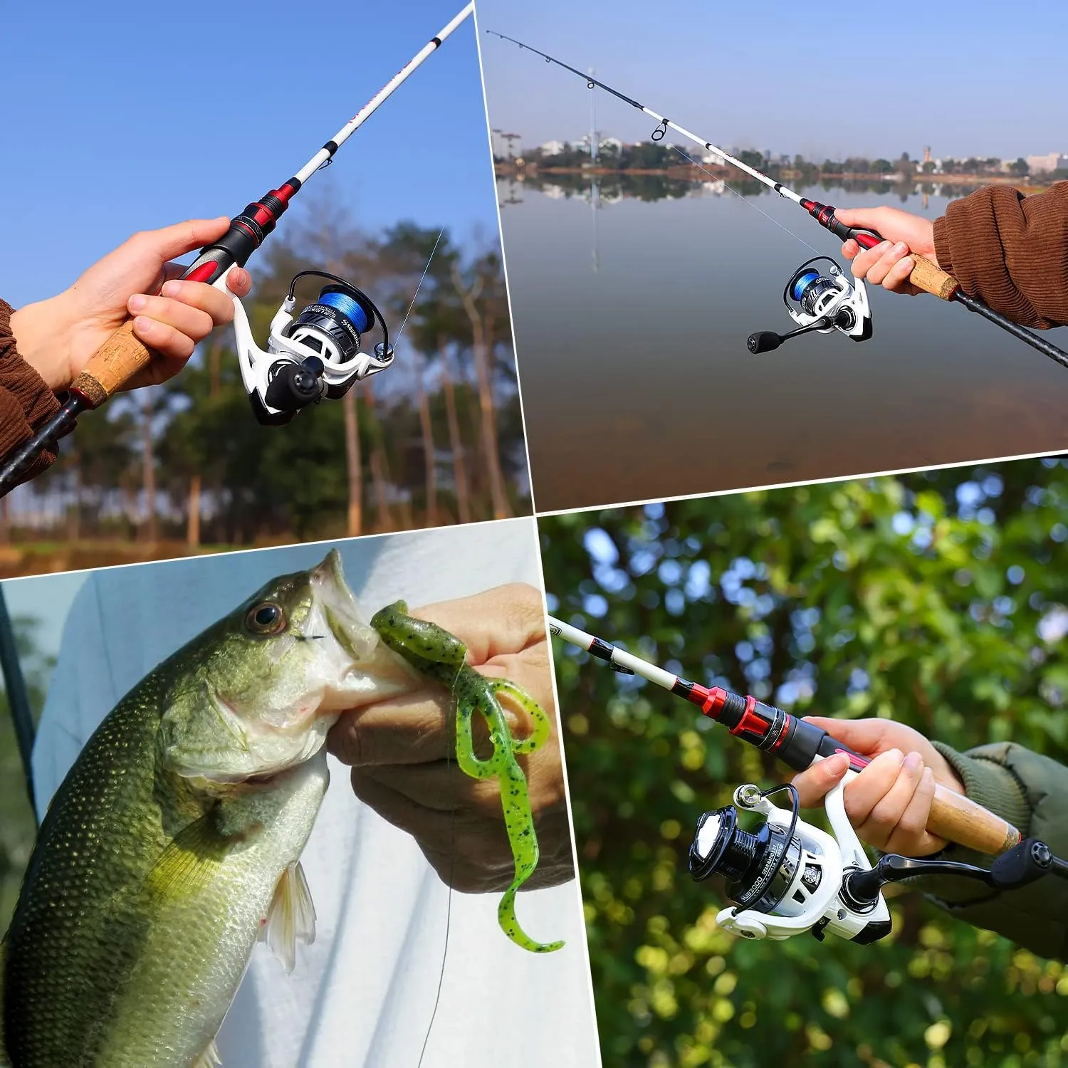 Sougayilang Spinning Combo, Medium Heavy Fishing Pole and 2000 Spinning Reel Set, Fishing Rod and Reel Commbo for Bass Fishing Tackle