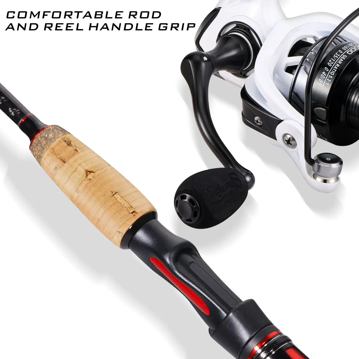 Sougayilang Spinning Combo, Medium Heavy Fishing Pole and 2000 Spinning Reel Set, Fishing Rod and Reel Commbo for Bass Fishing Tackle