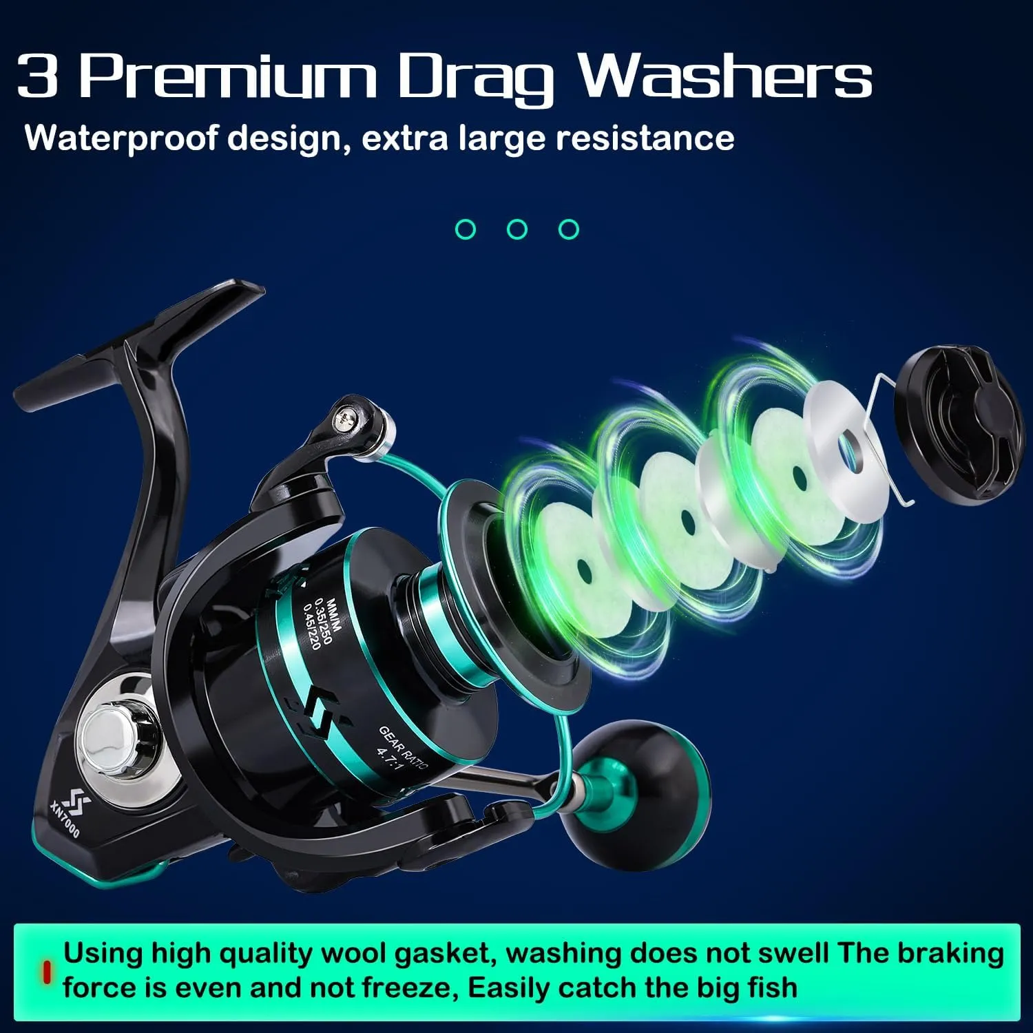 Sougayilang Spinning Fishing Rod Reel Combo,Two Pieces Pole with Super Smooth and Powerful Spinning Reel for Freshwater