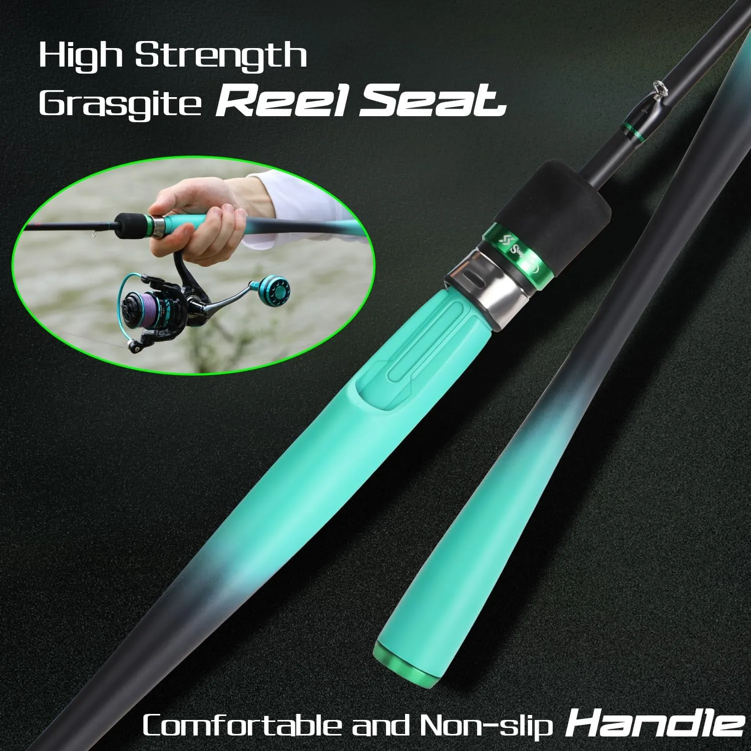 Sougayilang Spinning Fishing Rod Reel Combo,Two Pieces Pole with Super Smooth and Powerful Spinning Reel for Freshwater