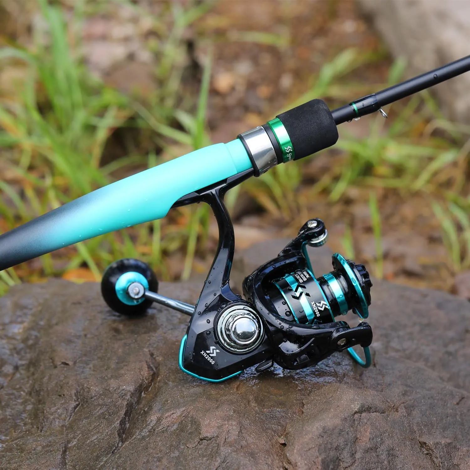 Sougayilang Spinning Fishing Rod Reel Combo,Two Pieces Pole with Super Smooth and Powerful Spinning Reel for Freshwater