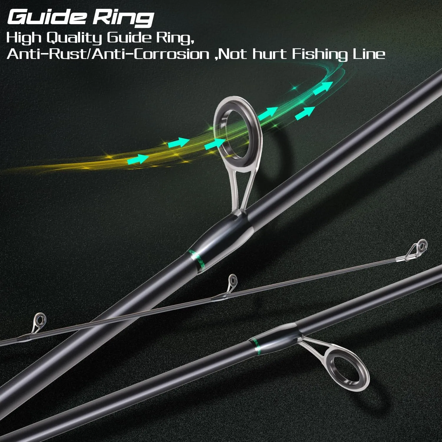 Sougayilang Spinning Fishing Rod Reel Combo,Two Pieces Pole with Super Smooth and Powerful Spinning Reel for Freshwater