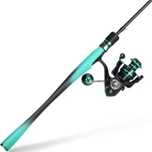 Sougayilang Spinning Fishing Rod Reel Combo,Two Pieces Pole with Super Smooth and Powerful Spinning Reel for Freshwater