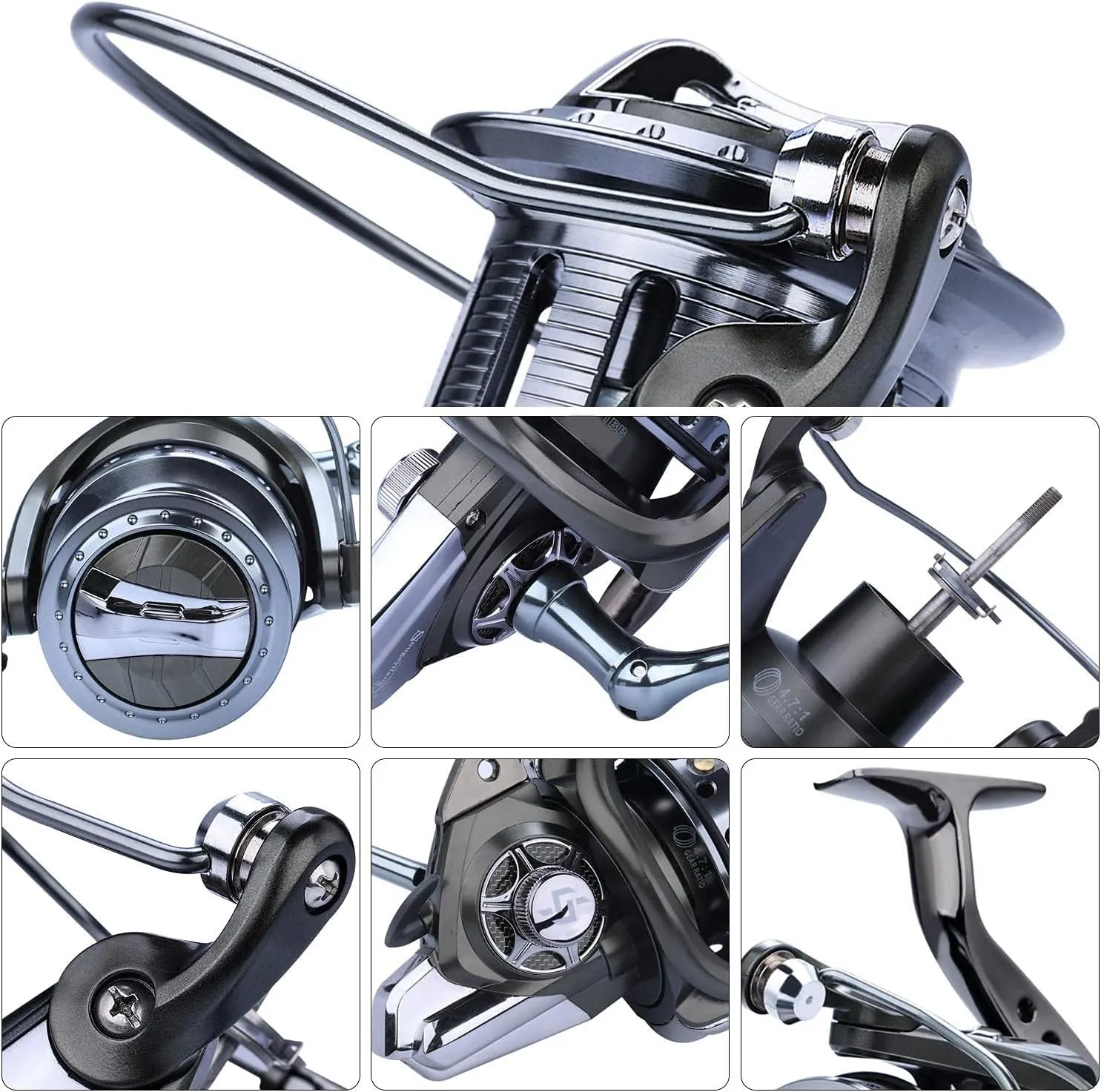 Sougayilang Spinning Reels 10000 Series Surf Fishing Reels,10 1 Stainless BB Ultra Smooth Powerful with CNC Aluminum Spool Fishing Reels for Saltwater Freshwater