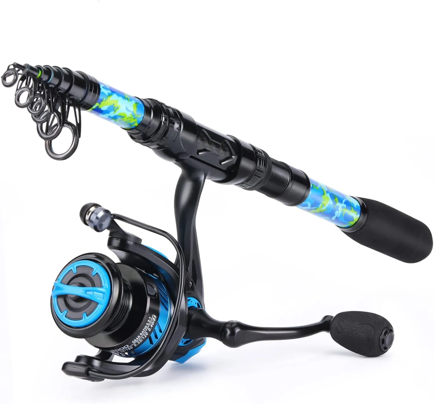 Sougayilang Telescopic Fishing Rod with CNC Reel Seat, Portable Retractable Rod, Travel Fishing Pole for Bass Salmon Trout Fishing