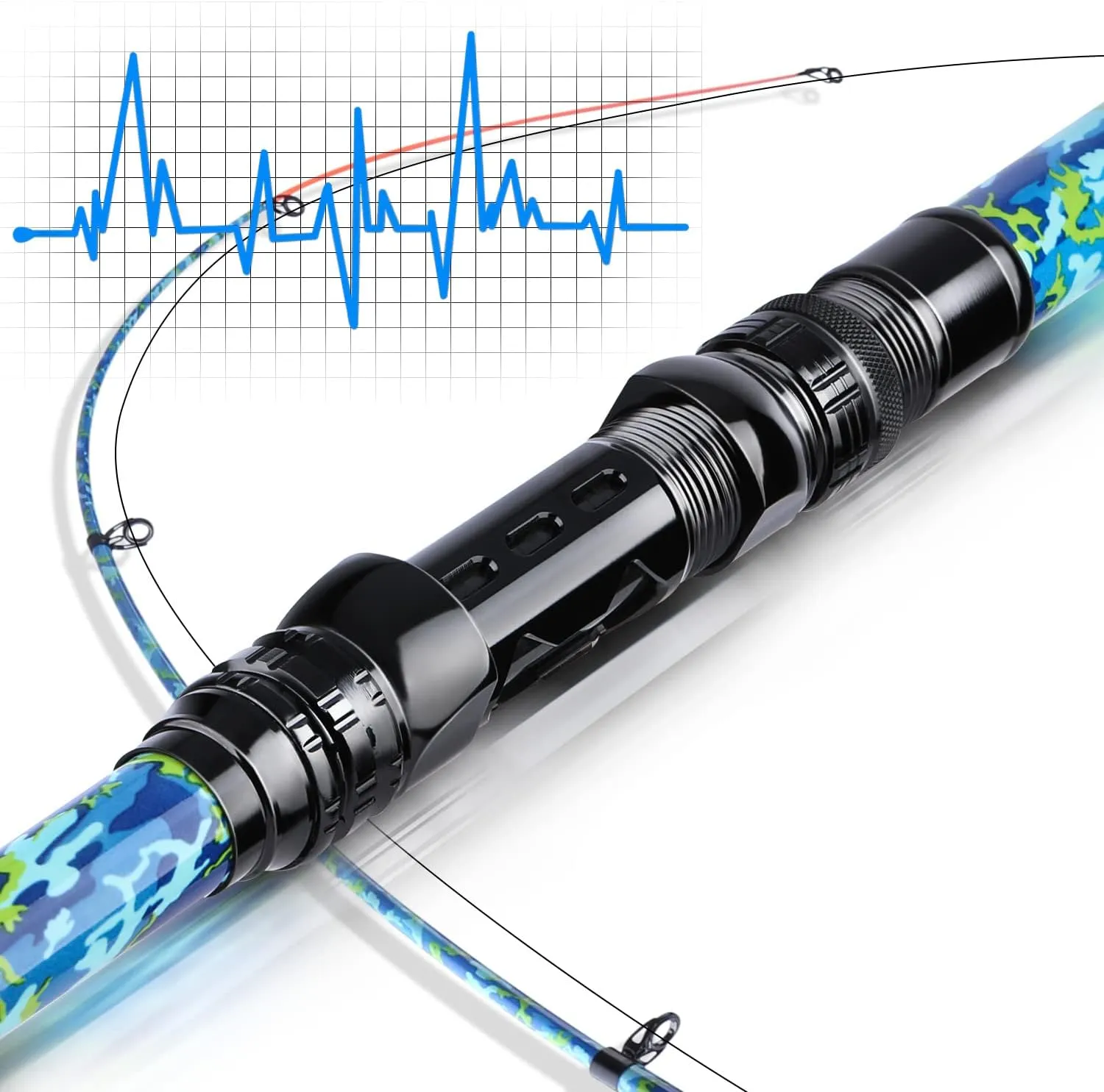 Sougayilang Telescopic Fishing Rod with CNC Reel Seat, Portable Retractable Rod, Travel Fishing Pole for Bass Salmon Trout Fishing