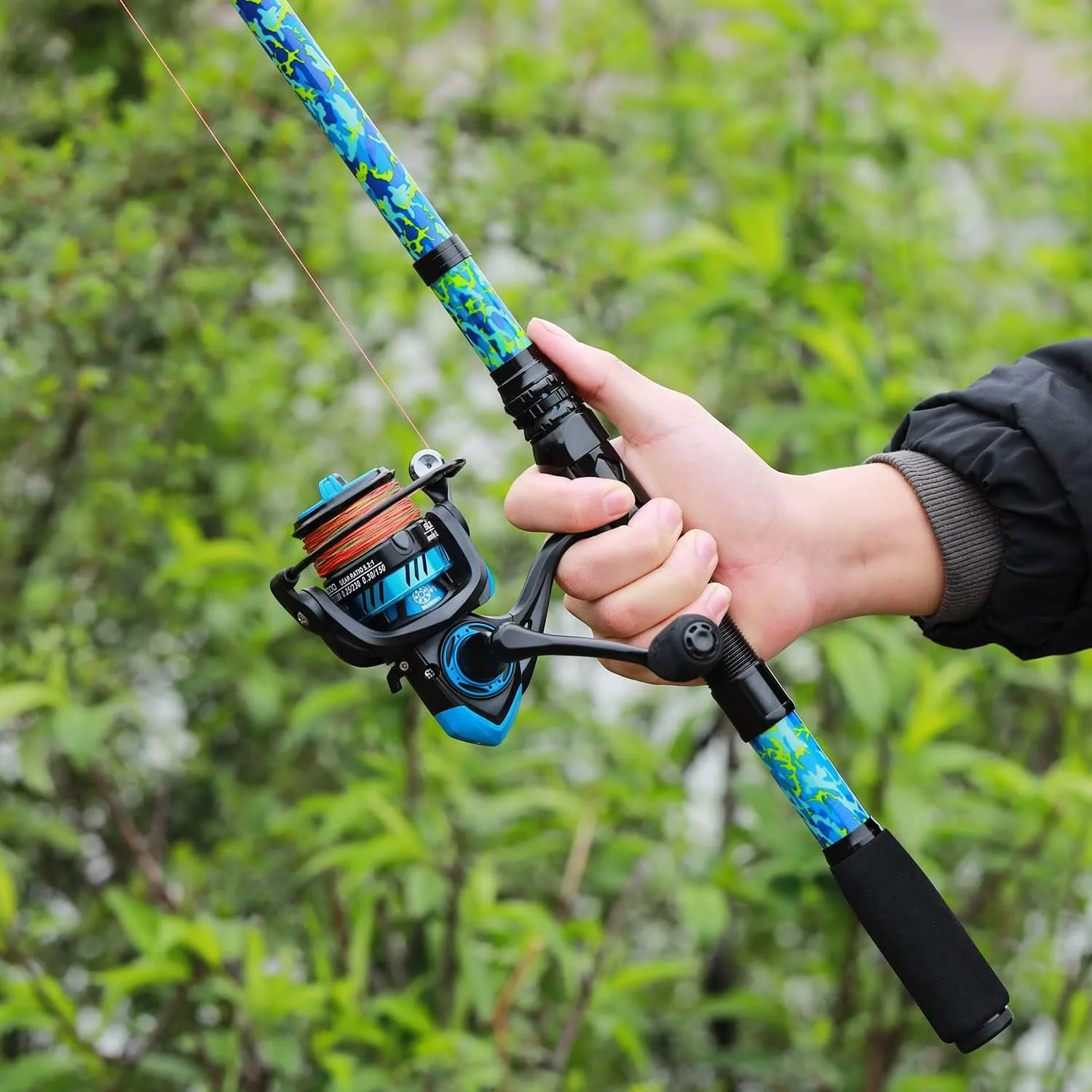 Sougayilang Telescopic Fishing Rod with CNC Reel Seat, Portable Retractable Rod, Travel Fishing Pole for Bass Salmon Trout Fishing