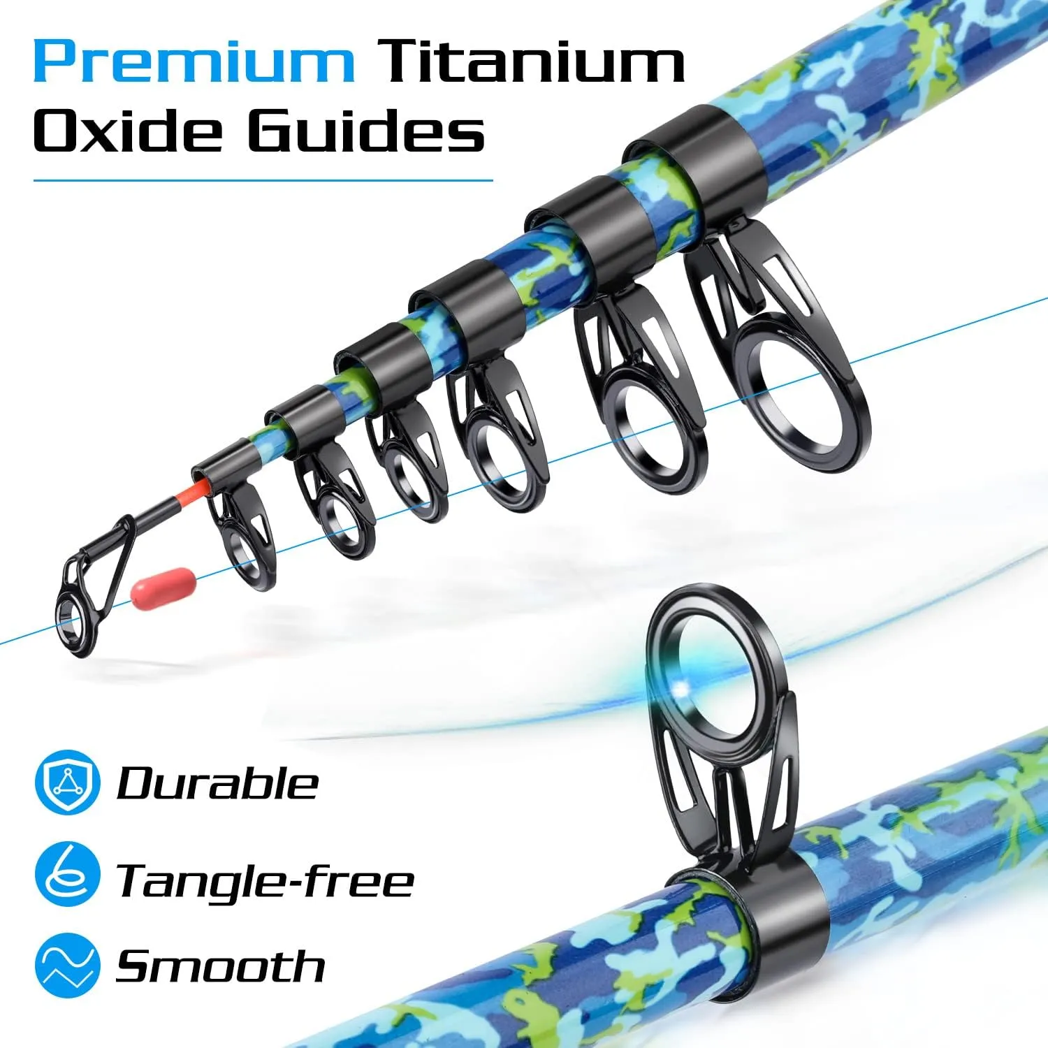 Sougayilang Telescopic Fishing Rod with CNC Reel Seat, Portable Retractable Rod, Travel Fishing Pole for Bass Salmon Trout Fishing