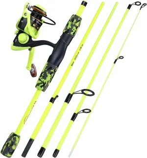 Spinning Fishing Rod Reel Combos,5-Piece Portable Fishing Pole and Smooth Reel for Boys,Girls and Adults