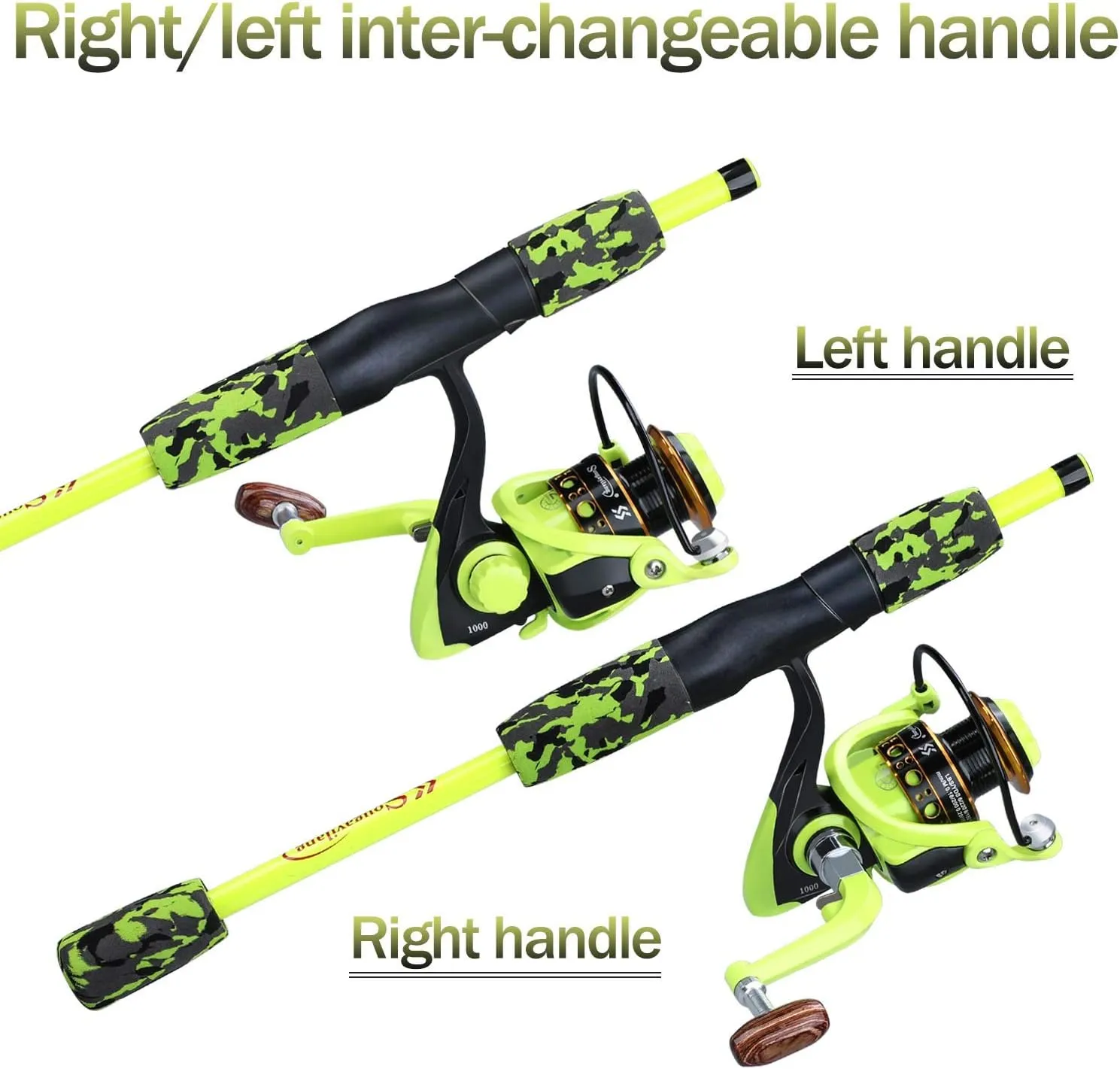 Spinning Fishing Rod Reel Combos,5-Piece Portable Fishing Pole and Smooth Reel for Boys,Girls and Adults