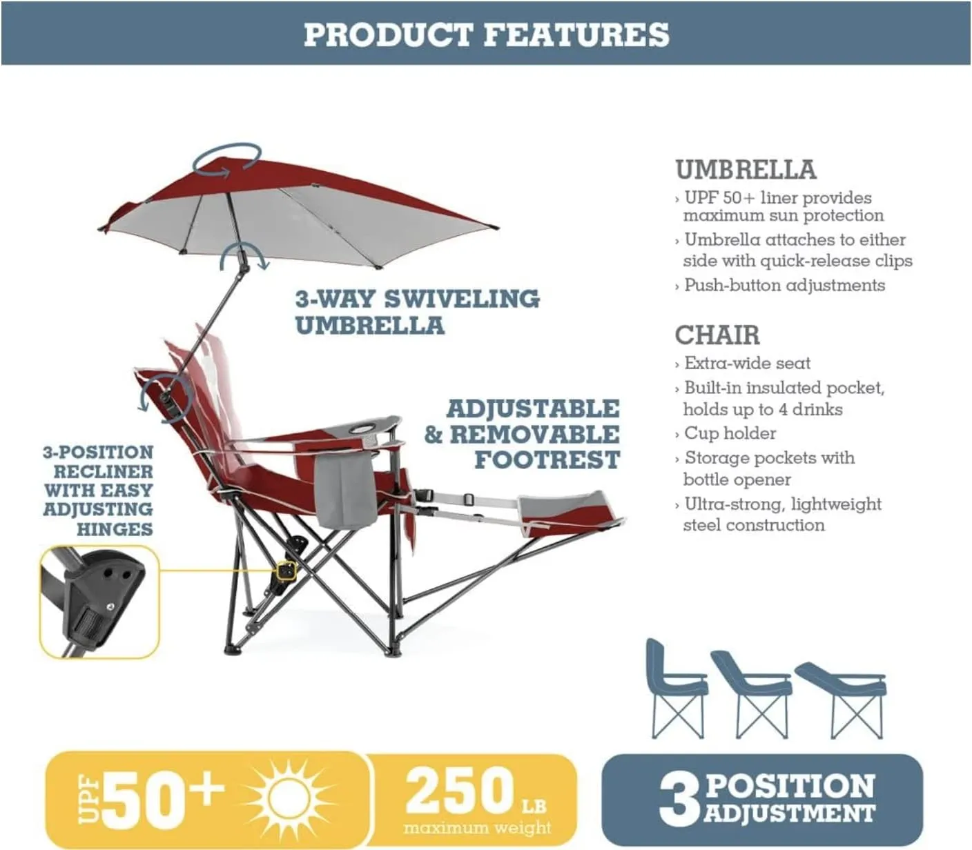 Sport-Brella Reclining Beach Chair
