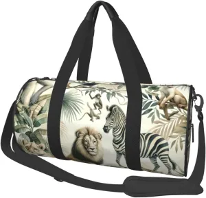 Sports Duffel Bag African-Wilderness-Adventure Foldable Travel Tote Bag Weekender Sleepover Carry On Bag
