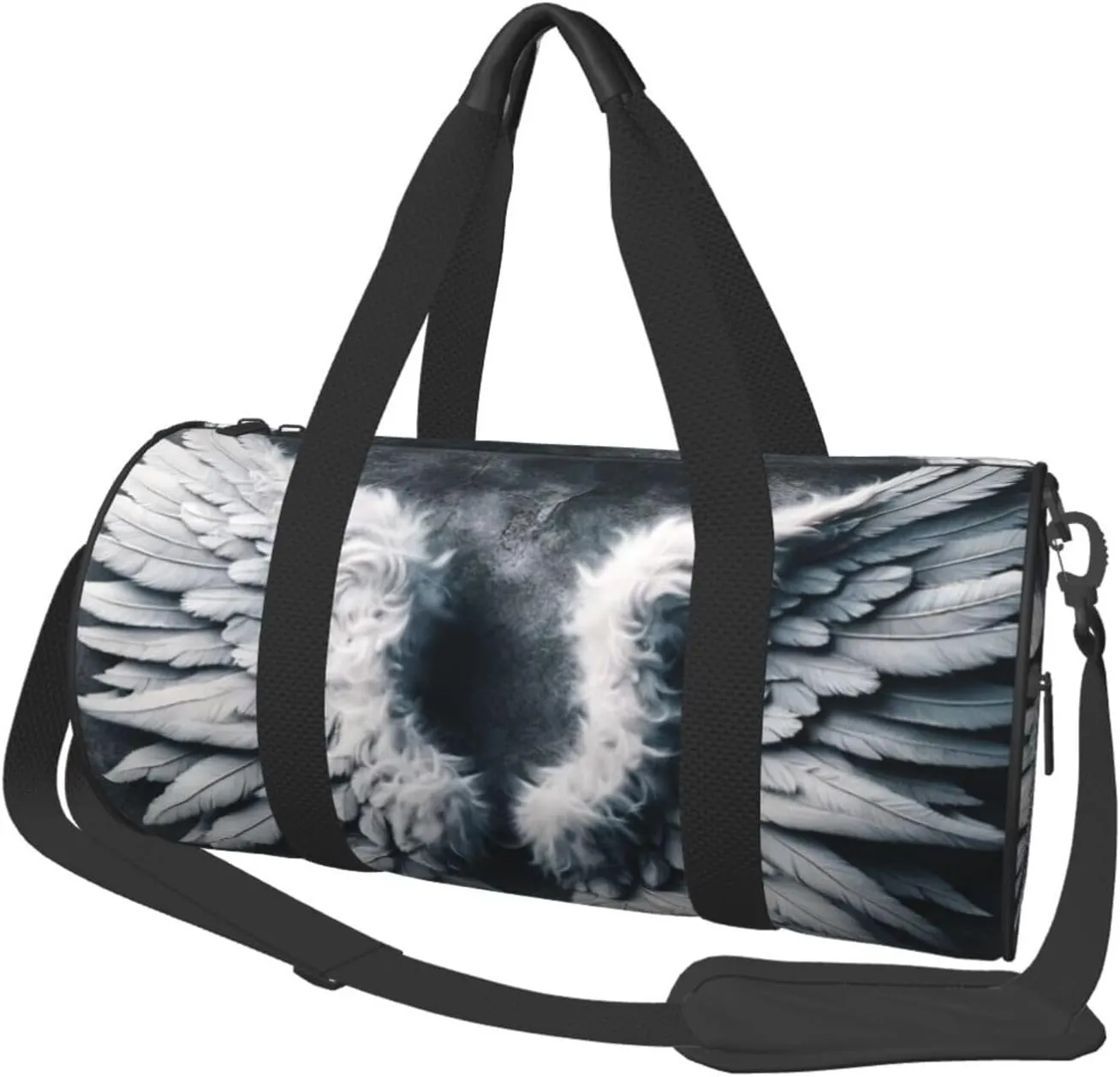 Sports Duffel Bag Angel-White-Wings Foldable Travel Tote Bag Weekender Sleepover Carry On Bag