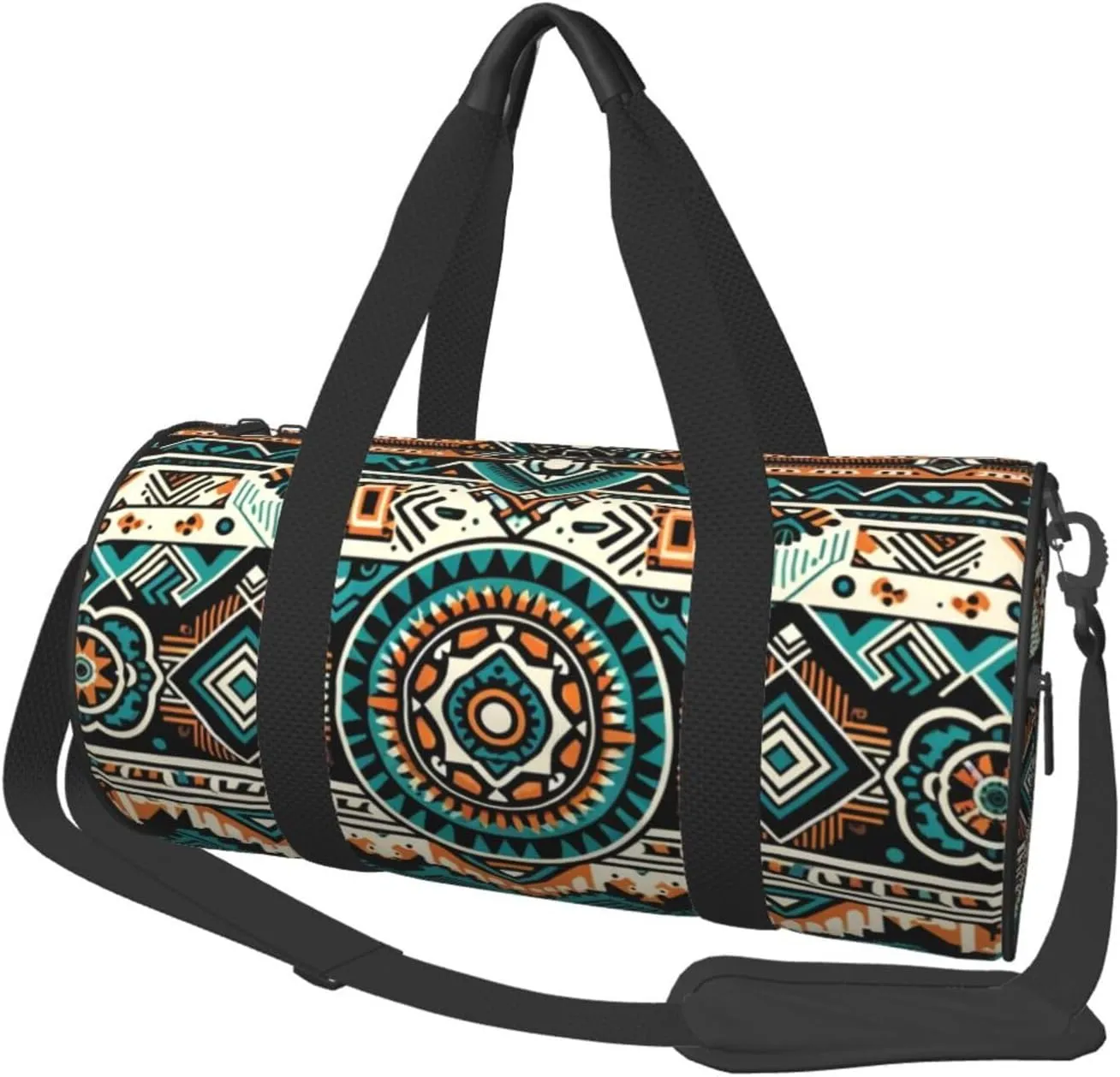 Sports Duffel Bag Colorful-Aztec-Pattern Foldable Travel Tote Bag Weekender Sleepover Carry On Bag