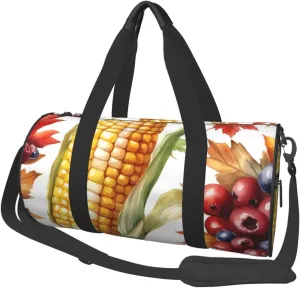 Sports Duffel Bag Corn-Harvest-Season Foldable Travel Tote Bag Weekender Sleepover Carry On Bag