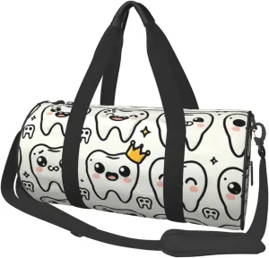 Sports Duffel Bag Dental-Dentist-Crowned-Teeth Foldable Travel Tote Bag Weekender Sleepover Carry On Bag