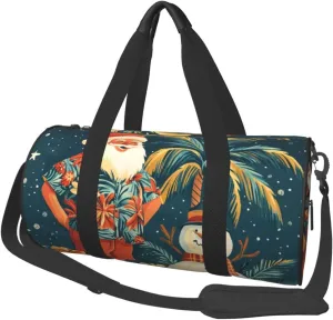 Sports Duffel Bag Hawaii-Christmas-Snowman-Santa Foldable Travel Tote Bag Weekender Sleepover Carry On Bag