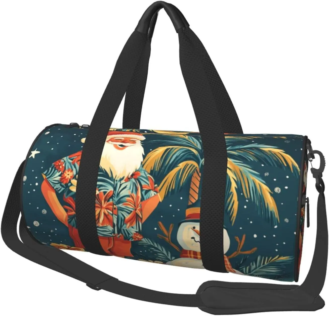 Sports Duffel Bag Hawaii-Christmas-Snowman-Santa Foldable Travel Tote Bag Weekender Sleepover Carry On Bag