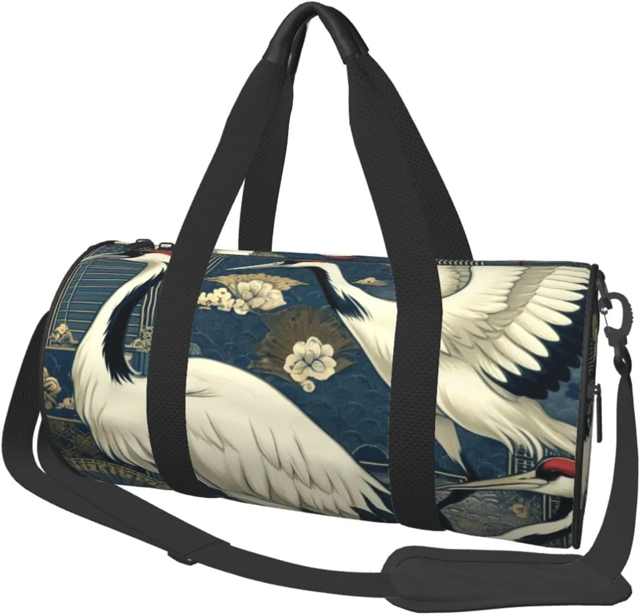 Sports Duffel Bag Japan-Cranes-Good-Luck Foldable Travel Tote Bag Weekender Sleepover Carry On Bag