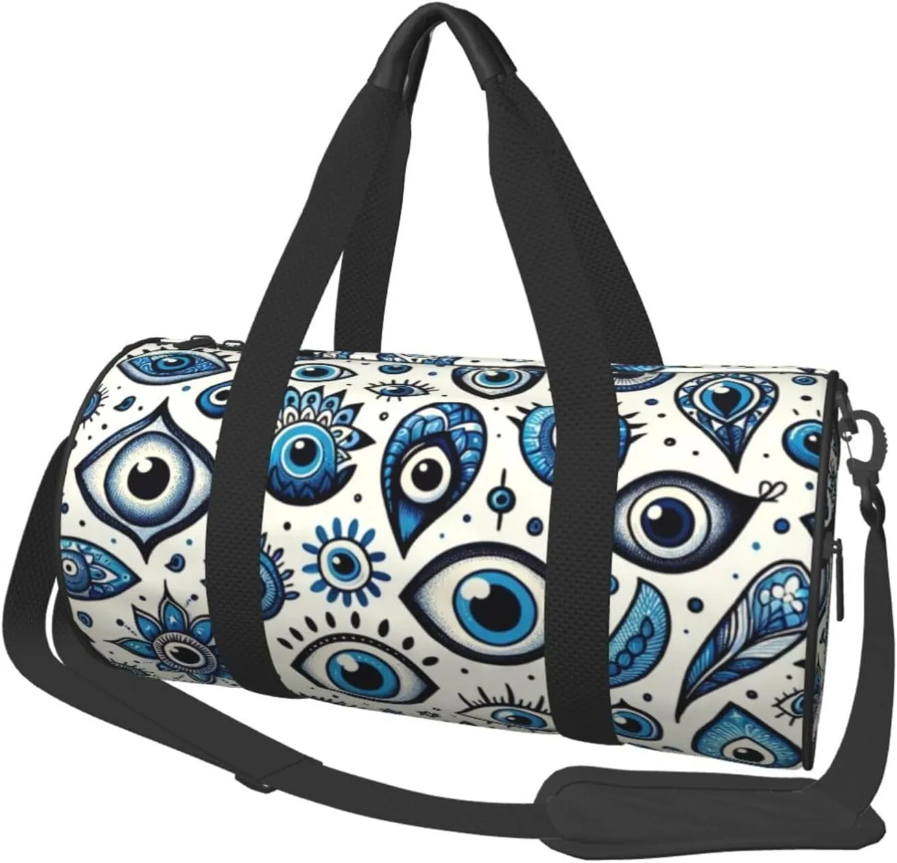 Sports Duffel Bag The-Turkish-Nazar-Eye Foldable Travel Tote Bag Weekender Sleepover Carry On Bag