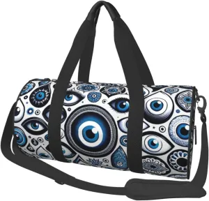 Sports Duffel Bag Turkish-Evil-Eyes Foldable Travel Tote Bag Weekender Sleepover Carry On Bag
