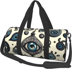 Sports Duffel Bag Turkish-Eyes-Greece Foldable Travel Tote Bag Weekender Sleepover Carry On Bag