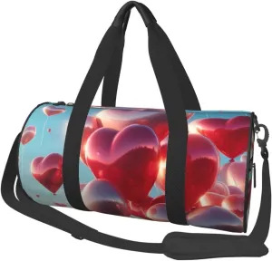 Sports Duffel Bag Valentine'S-Love-Balloons Foldable Travel Tote Bag Weekender Sleepover Carry On Bag