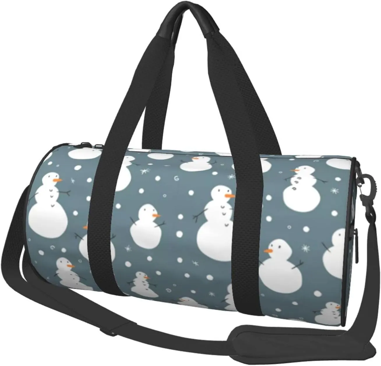 Sports Duffel Bag Xmas-Christmas-Snowman-Family Foldable Travel Tote Bag Weekender Sleepover Carry On Bag
