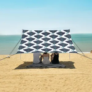 Spotted Stingray Beach Canopy Tent Anti-UV & Wind Resistant, Camping Sun Shelter Easy Setup Portable,Outdoor Shade Tents with Sandbags,Sand Shovels,Ground Pegs & Stability Poles