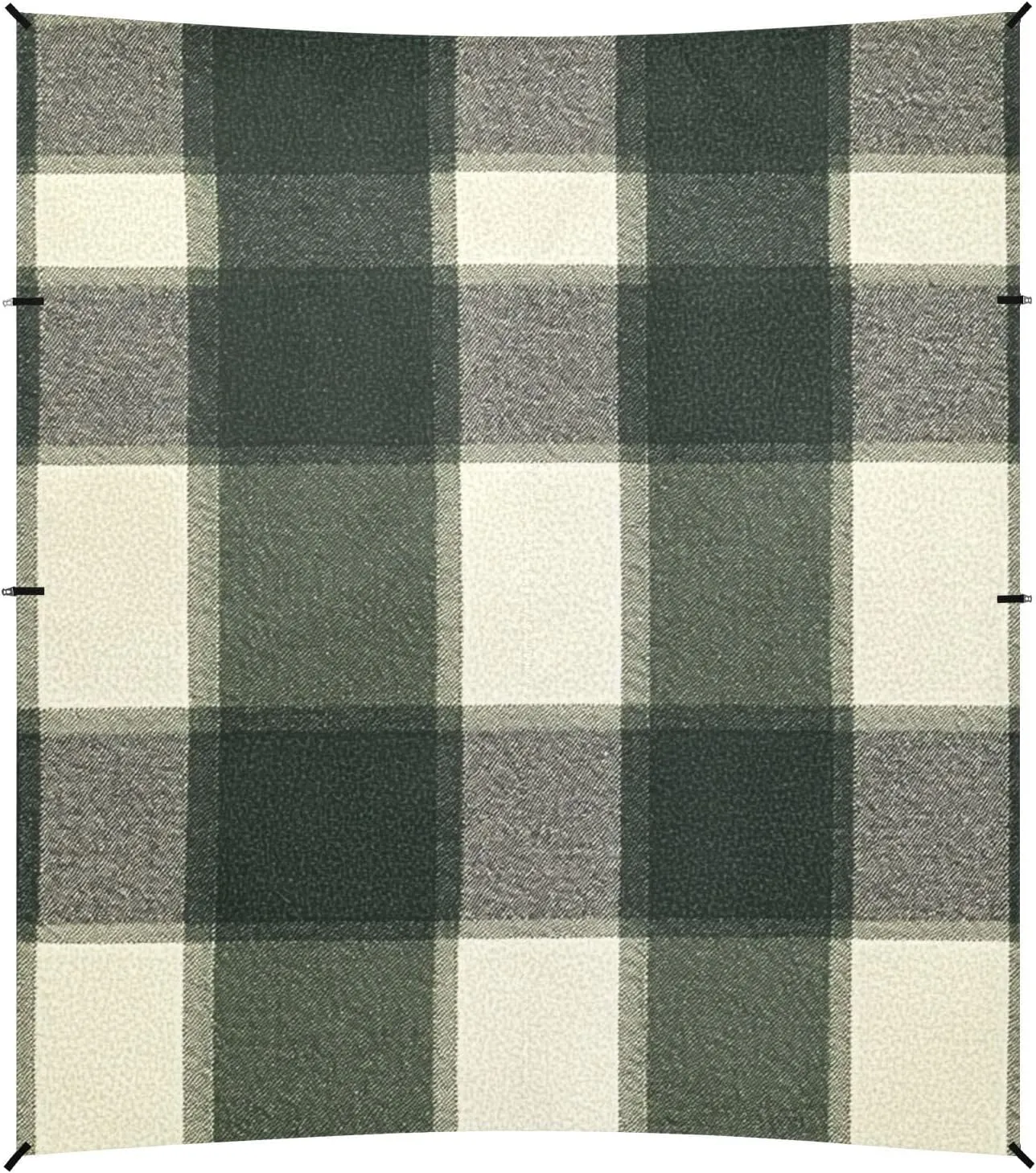 Springgreen Buffalo Plaid Check Tartan Scotland Foldable Beach Cabana UPF50 Lightweight Sun Shelter with Sandbags and Shovel for Family Trips, Picnics & Camping