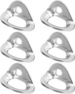 Stainless Steel Bolt Hangers for Climbing, 6 Pack, 25Kn Load, Perfect for Mountaineering and Outdoor Activities
