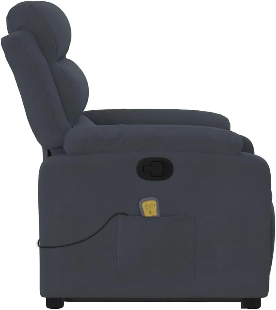 Stand up Massage Recliner Chair Dark Gray VelvetLounge Chair Comfy Chair Living Room Chair Suitable for Decks, Living Rooms, and patios.