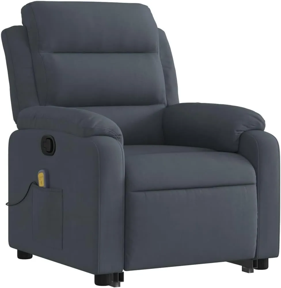 Stand up Massage Recliner Chair Dark Gray VelvetLounge Chair Comfy Chair Living Room Chair Suitable for Decks, Living Rooms, and patios.