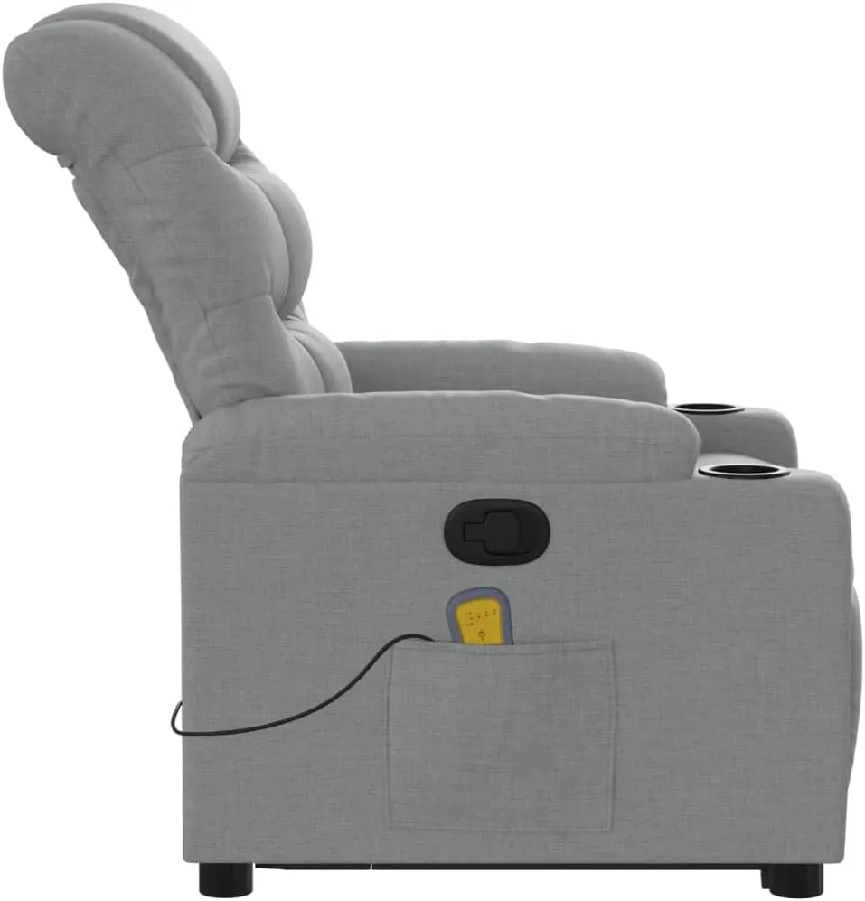 Stand up Massage Recliner Chair Light Gray FabricLounge Chair Comfy Chair Living Room Chair Suitable for Decks, Living Rooms, and patios.