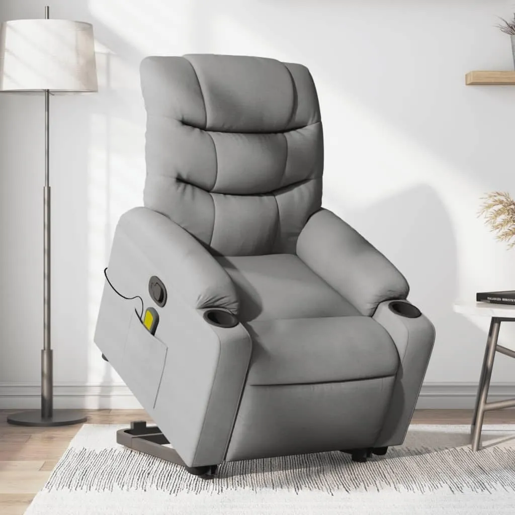Stand up Massage Recliner Chair Light Gray FabricLounge Chair Comfy Chair Living Room Chair Suitable for Decks, Living Rooms, and patios.