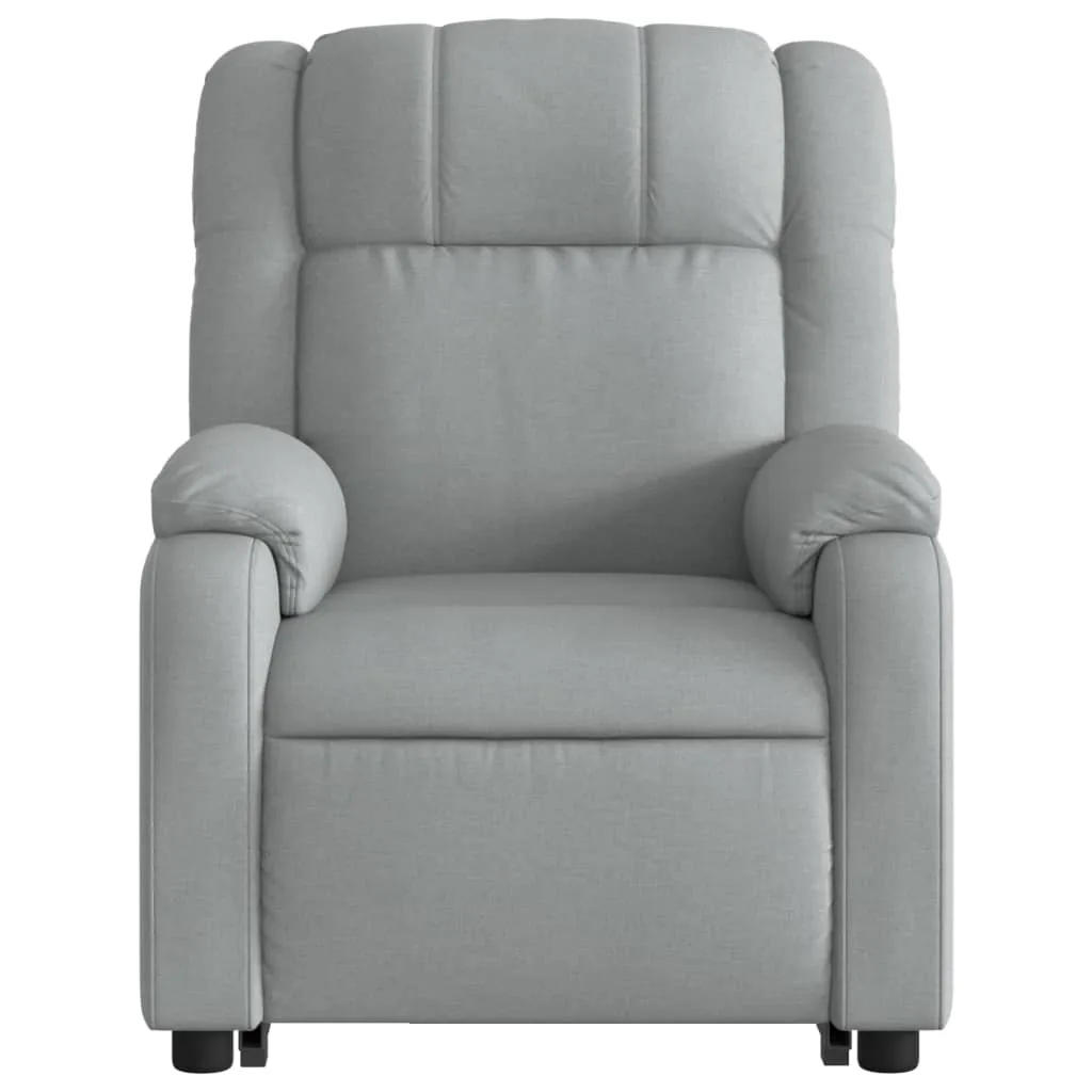 Stand up Recliner Chair Light Gray Fabric