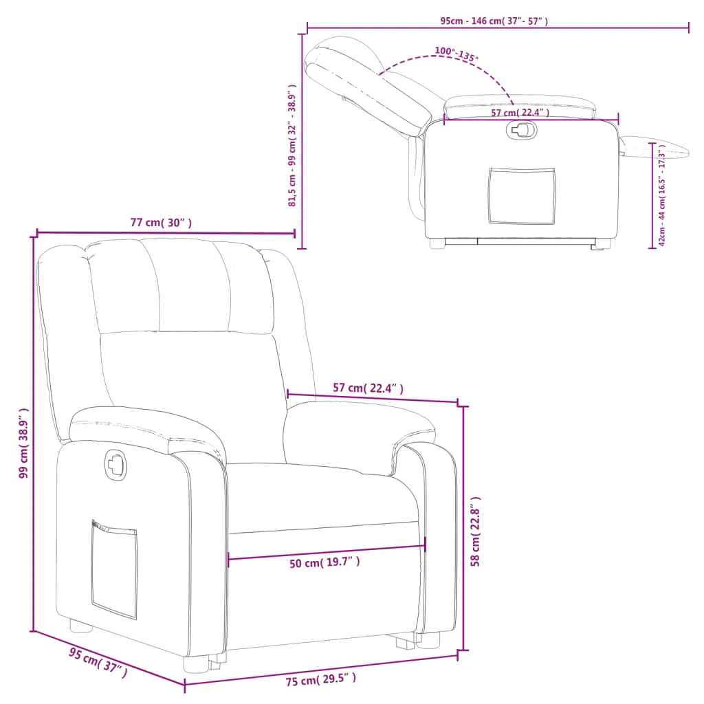 Stand up Recliner Chair Light Gray Fabric