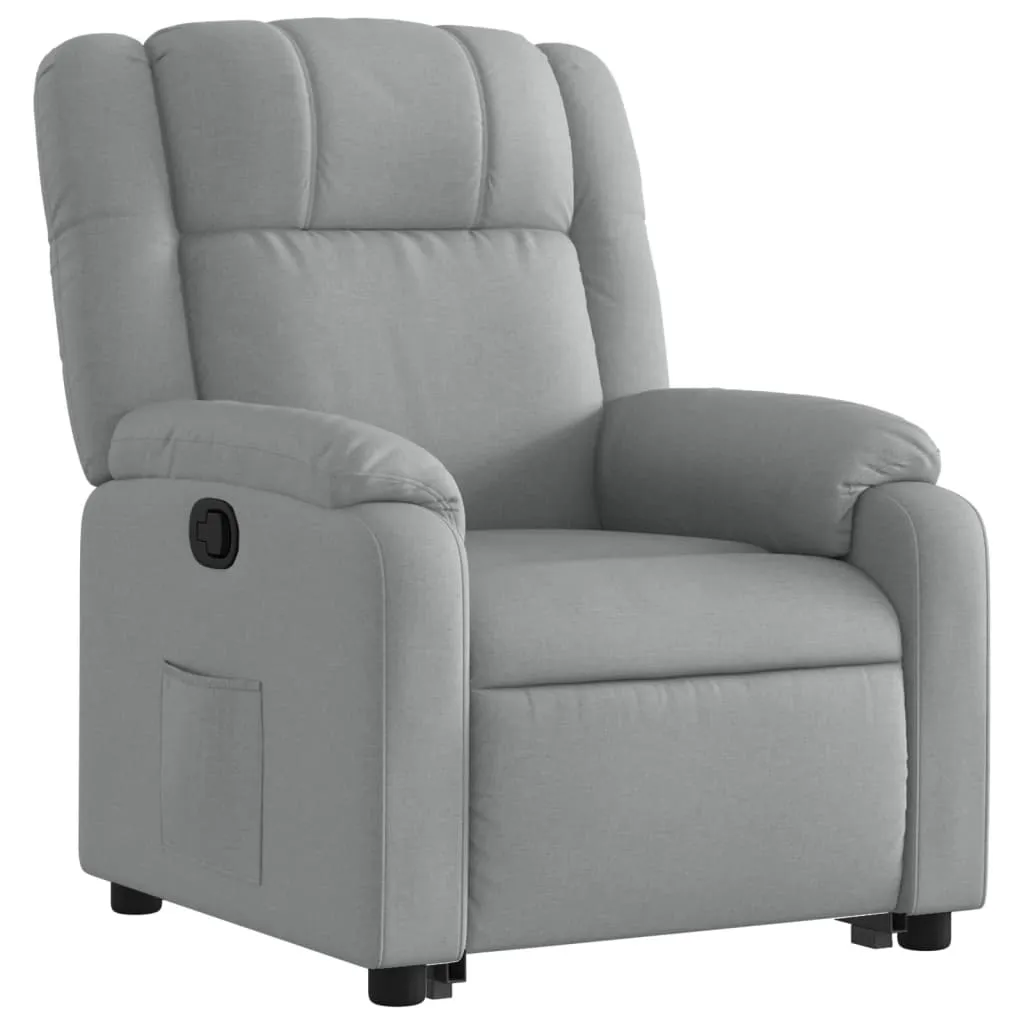 Stand up Recliner Chair Light Gray Fabric