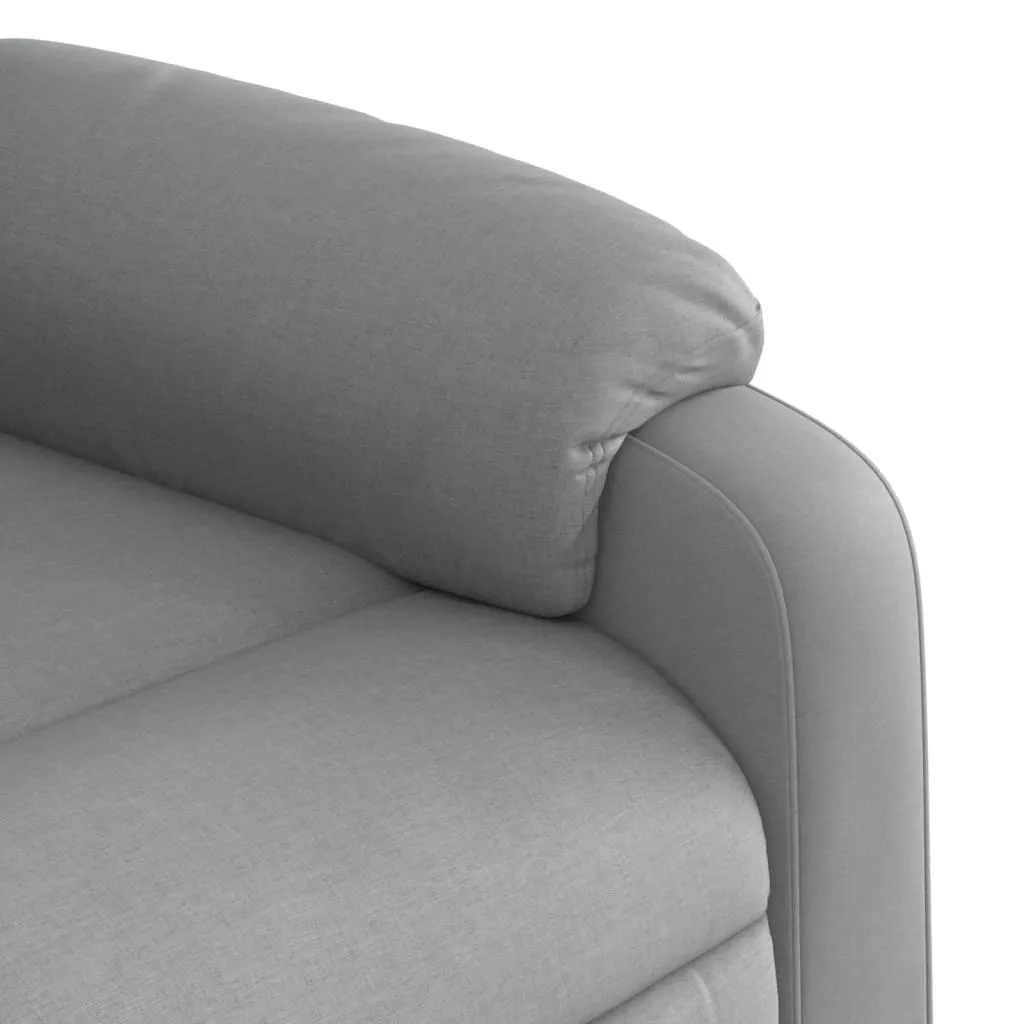 Stand up Recliner Chair Light Gray Fabric