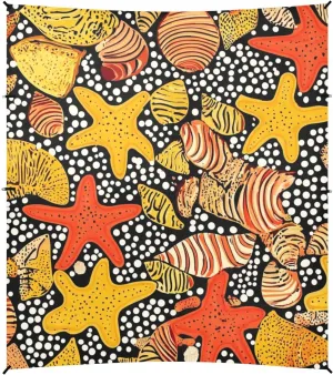 Starfish and Shells Safari Beach Tent UPF50  Protection Easy Setup Large Sun Shade with Sandbags, Sand Shovel, Poles for Family Trips, Picnics & Camping