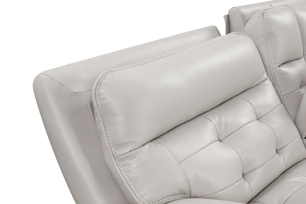 Starlight Sand Reclining Sectional w Power Adj Headrest